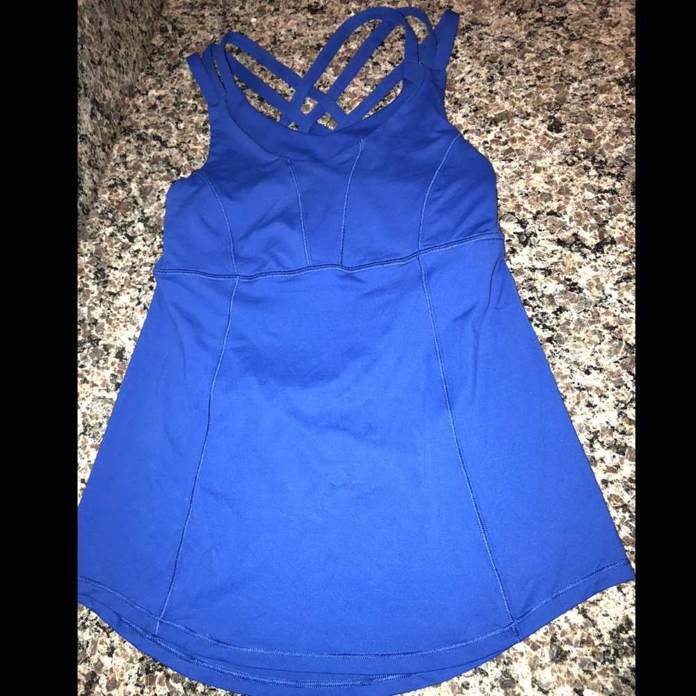 Blue Lulu Lemon tank top